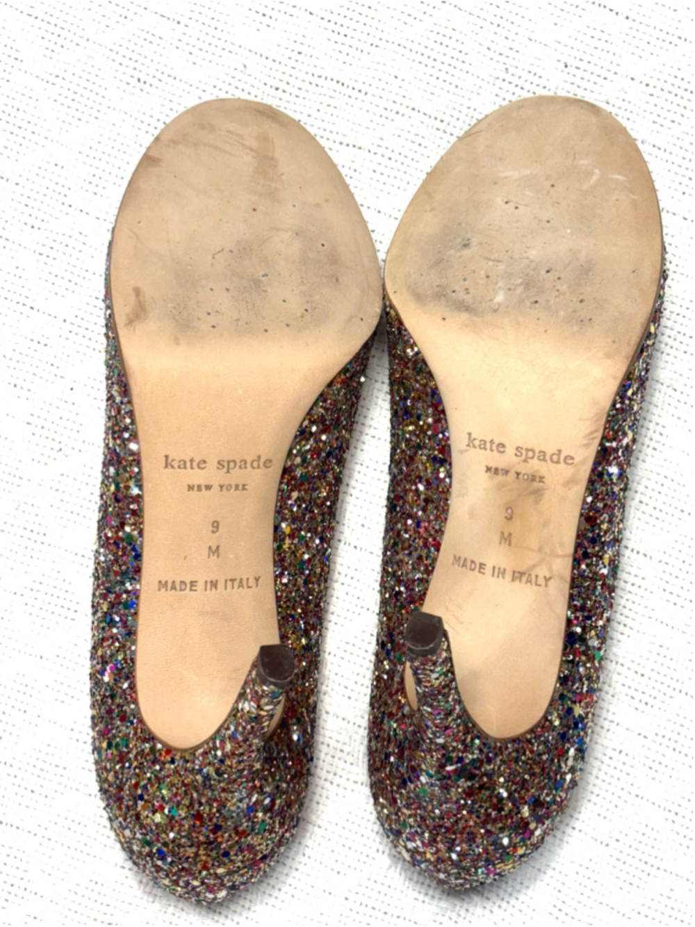 Kate Spade Karolina Multicolor Glitter Pumps Heels Size 9 EUC Dopamine Statement - Picture 4 of 11